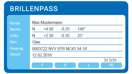 optik inspektor brillenpass fernbrille